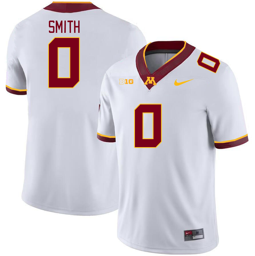 Men #0 Anthony Smith Minnesota Golden Gophers College Football Jerseys Stitched-White - Click Image to Close
